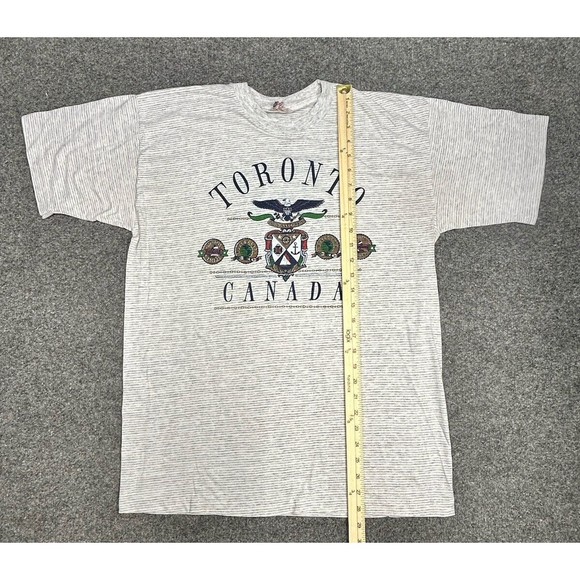 Vintage Toronto Canada Gray Striped Single Stitch Graphic T-Shirt Size XL - Picture 8 of 9